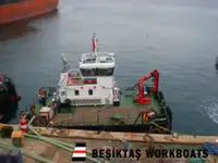 SHALLOW DRAFT MULTICAT  WORKBOAT WITH DECK CRANE AND LARGE DECK SPACE